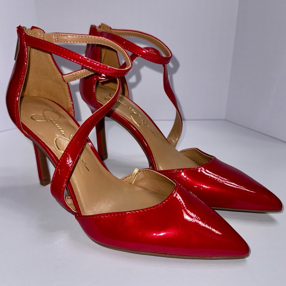 NWOT Jessica Simpson “Nostelle” Strappy Red Heels